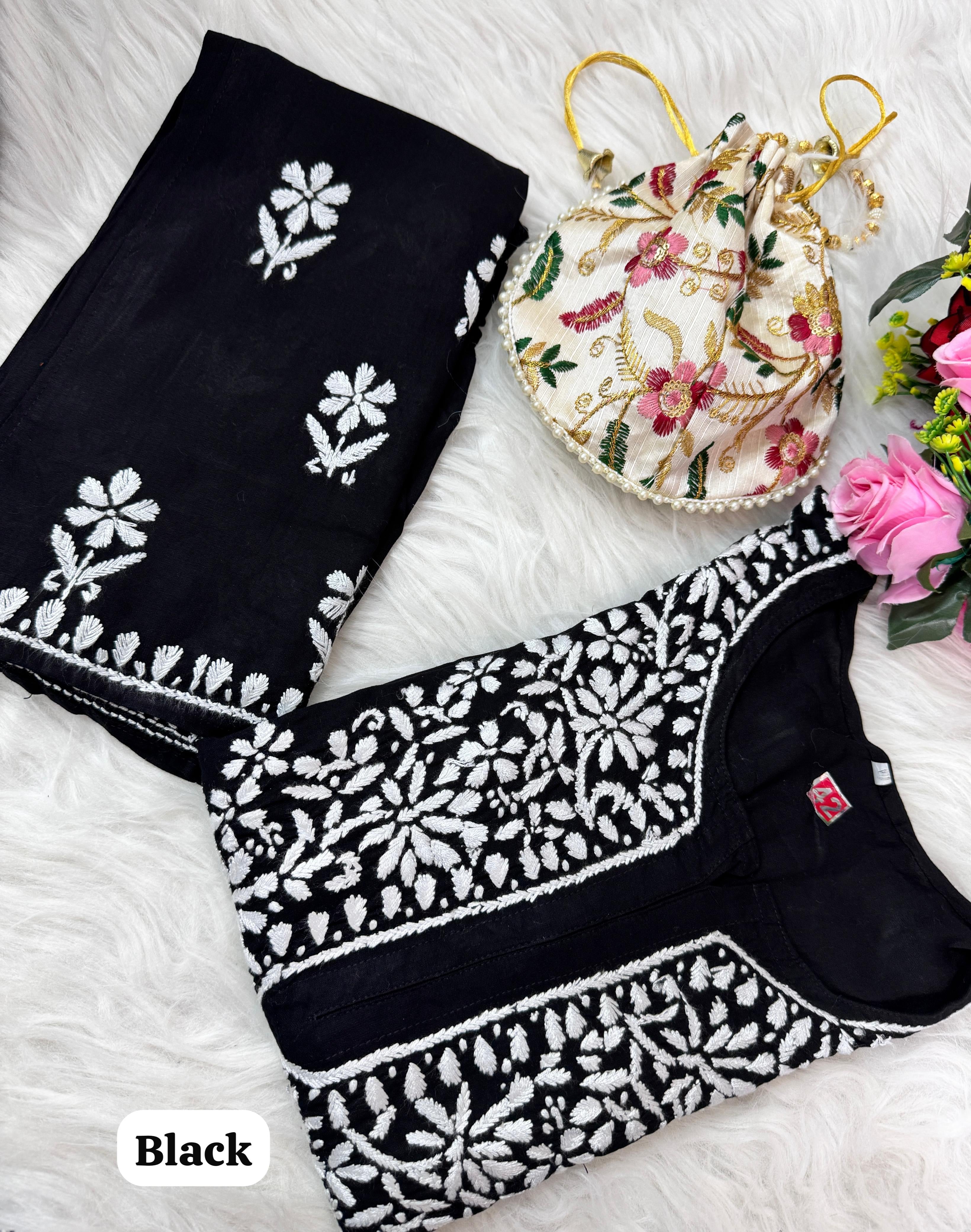 Heavy Handwork Kurti Combo with potli