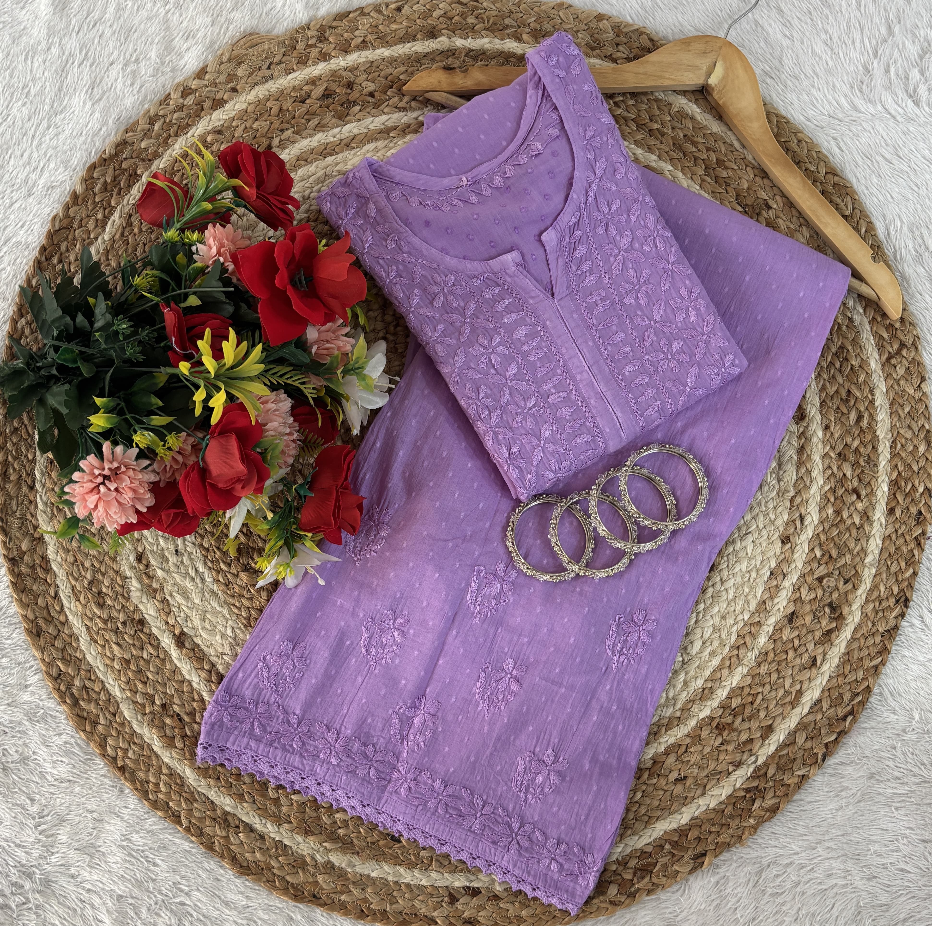 Ghass patti Dobby cotton Plazzo set