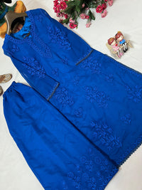 Zara Navy Blue Soft Georgette 2pc Set