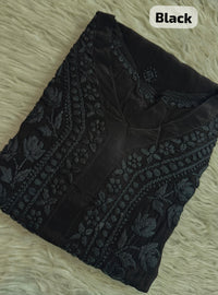 Pure 3d Work Creepe Heavy Designer Kurta