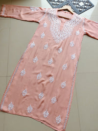 Long soft Regular Chikankari Kurtis