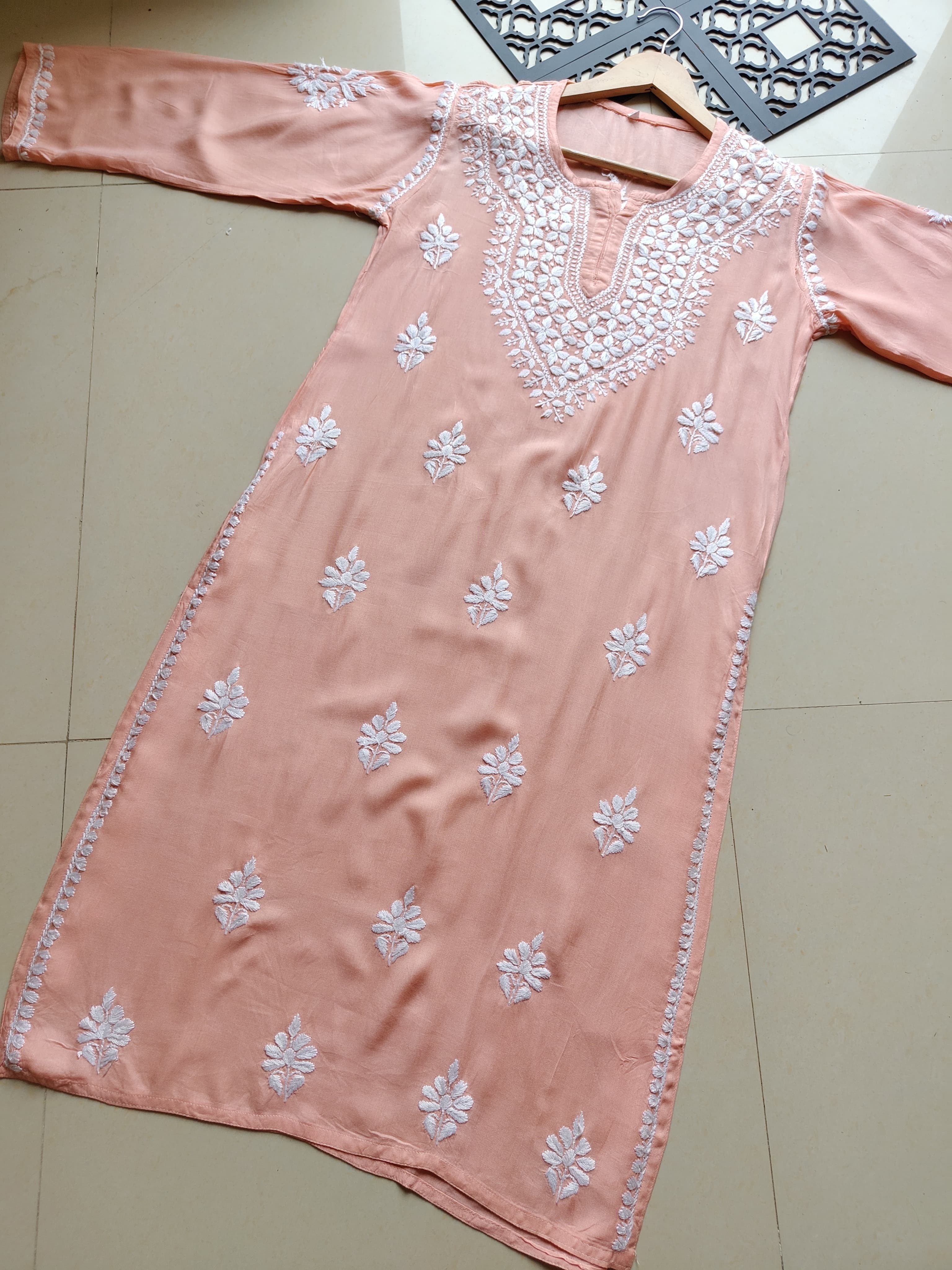 Long soft Regular Chikankari Kurtis