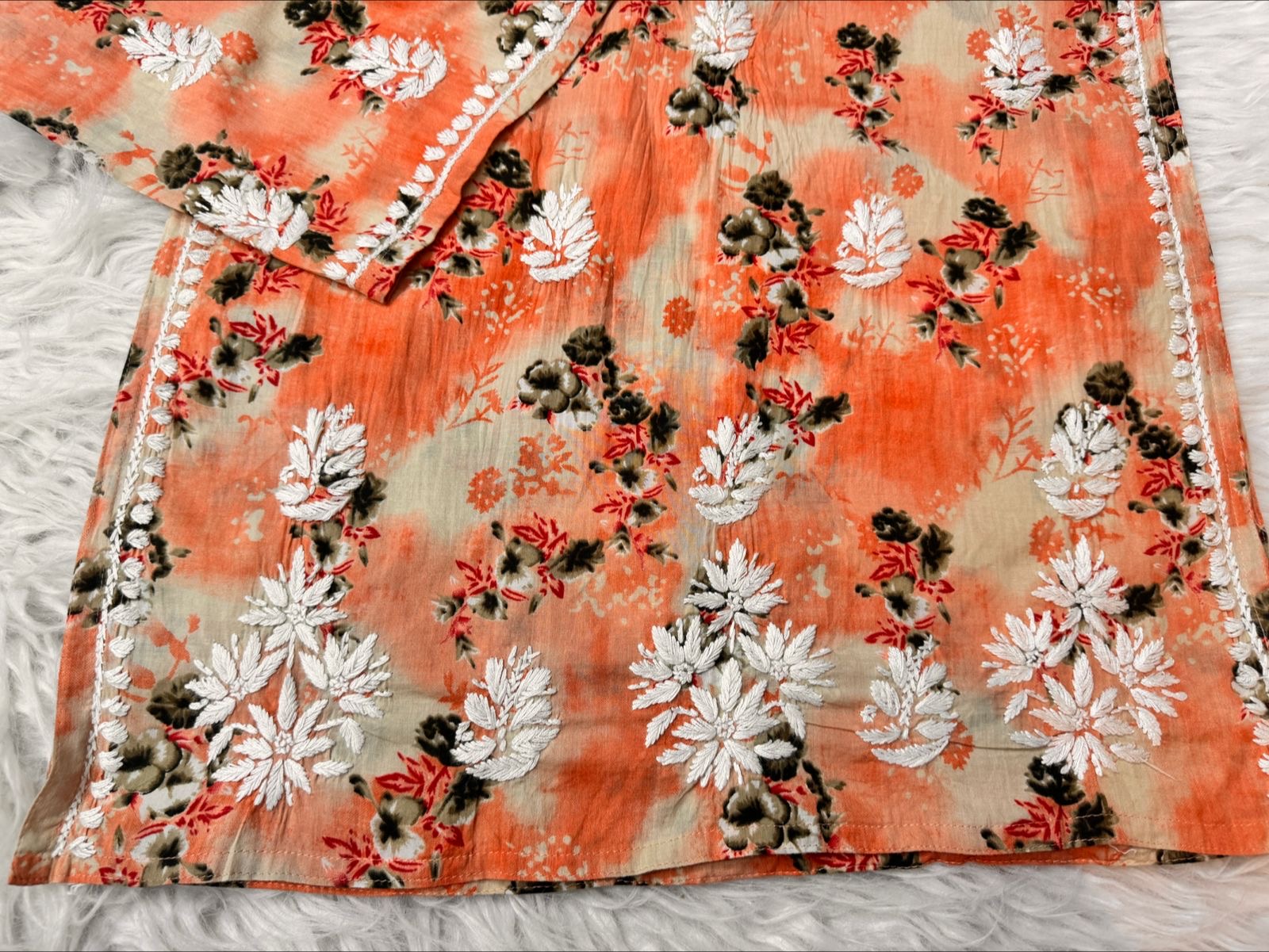 Rich Work Pure Mul cotton Kurti And handwork plazzo