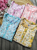 Lightweight Floral Print Summet Mulmul Kurta