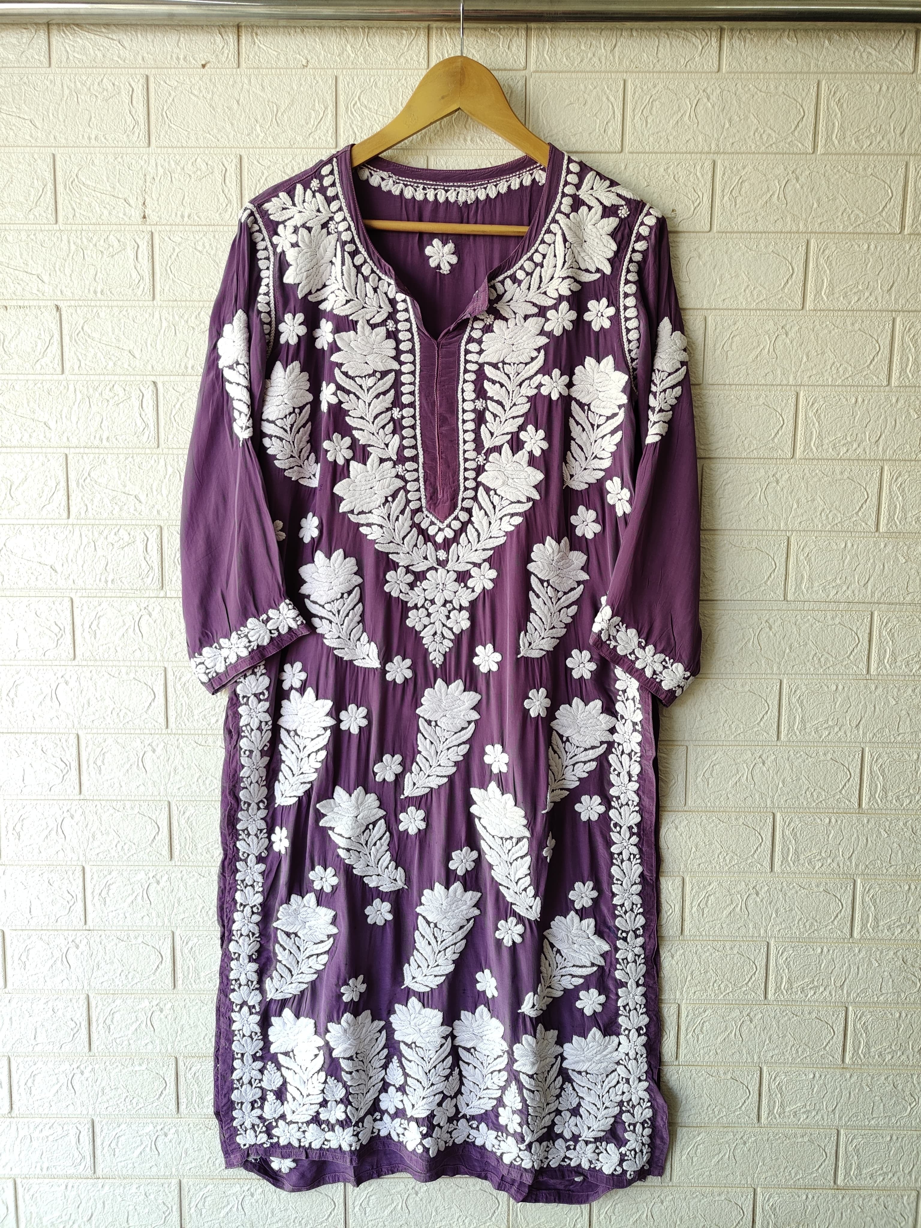 Creepe Silk Heavy work lucknowi Luxury Kurta