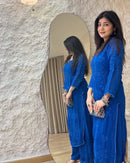 Zara Navy Blue Soft Georgette 2pc Set