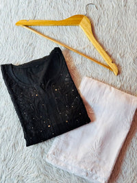 Rangrez Muqaish Rayon Leaves Design Kurta