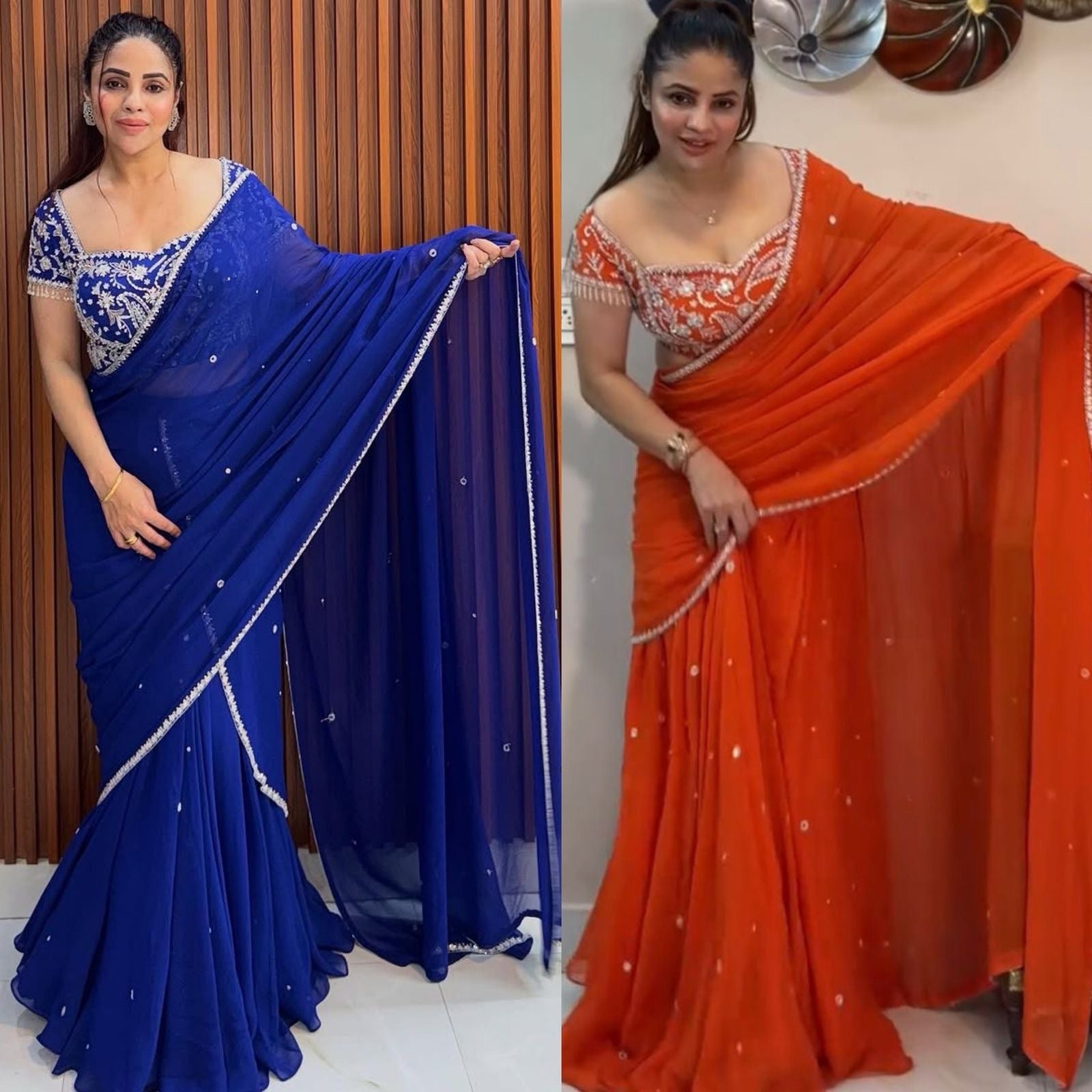 Saree Lahenga Thread and sequence work