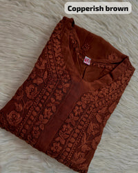 Pure 3d Work Creepe Heavy Designer Kurta