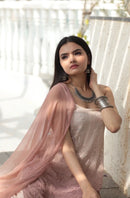 3 Layer Gharara Resham Muqaish Viscose Set - chikankariofficial