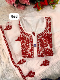 Pure Mul cotton Hand Threaded Kurta and plazzo