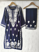 Stylish Crafted Chikankari heavy embroidered kurta Set
