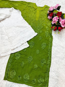 3d Lucknowi Ghaspatti Pure handwork Viscose Kurta with inner