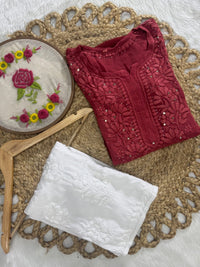 Dual Ombre Viscose Muqaish Handwork Kurta