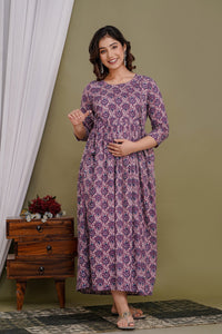Cotton Gown for maternity and feeding