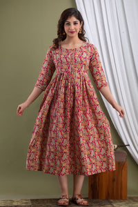 Cotton Gown for maternity and feeding