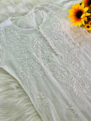 Saiyara Inspired White chikankari Dobby cotton Kurta
