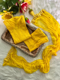 Zoya Rangrez Comfy 3pc Chikankari hand embroidered Set : Saba Ibrahim Inspired