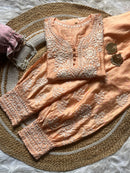 Butter soft chanderi Short Kurti with afghani pant