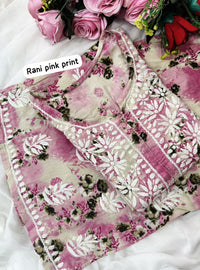 Rich Work Pure Mul cotton Kurti And handwork plazzo