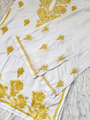 Pure Mul cotton Hand Threaded Kurta and plazzo