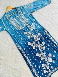 3d Jasmin Muslin Kurti - chikankariofficial