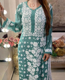 3d Jasmin Muslin Kurti - chikankariofficial