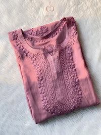 3D luxe viscose Kurti - chikankariofficial