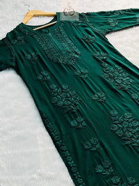 3D luxe viscose Kurti - chikankariofficial