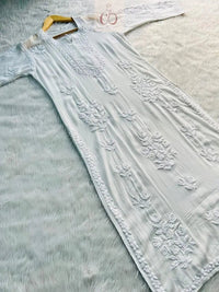 3D luxe viscose Kurti - chikankariofficial