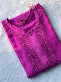 3D luxe viscose Kurti - chikankariofficial