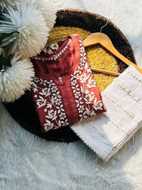 3D Premium Boota Jaal Luxury Kurti - chikankariofficial