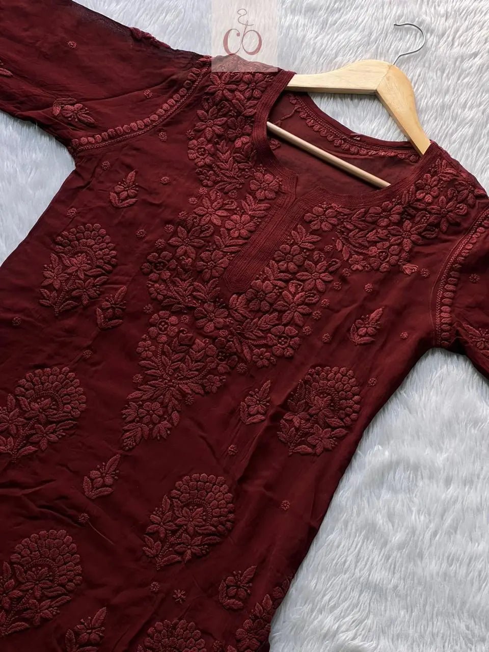 3D Viscose Luxe Kurtis - chikankariofficial