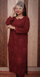 3D Viscose Luxe Kurtis - chikankariofficial