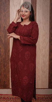 3D Viscose Luxe Kurtis - chikankariofficial