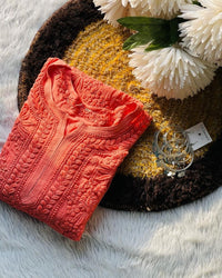 3d Worked Viscose Tone to Tone - chikankariofficial