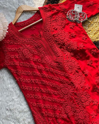 3d Worked Viscose Tone to Tone - chikankariofficial