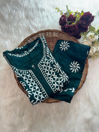 Soft & Stylish Ghaspatti Work kurta Plazzo