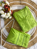 3D Worked mul Mul Chikankari Combo