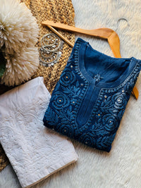 Viscose Rose Panel Muqaish Kurta