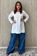 Soft & Breezy Modal short Top whiee tee