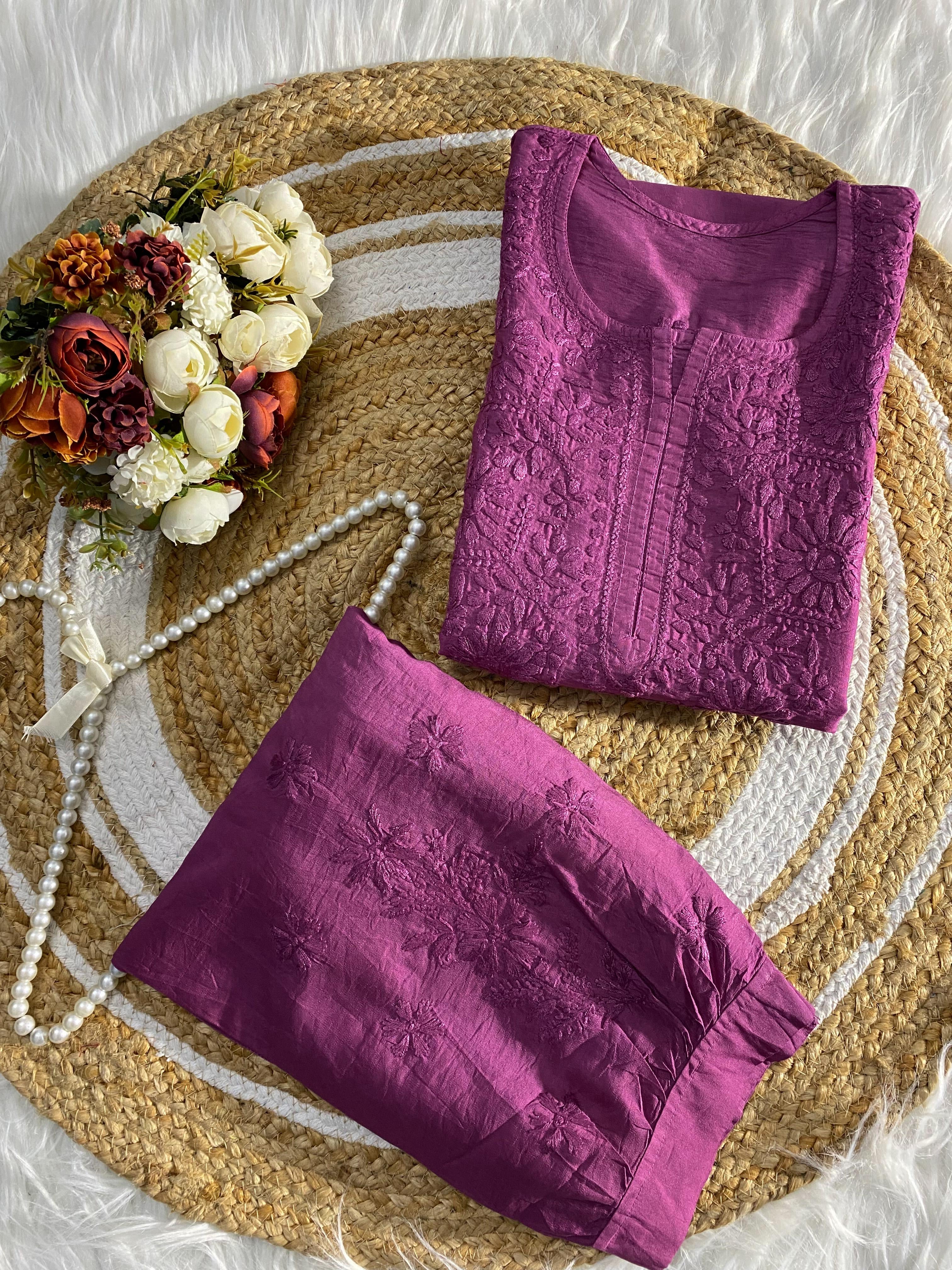 Soft, breathable & comfy — Chanderi Soft Fabric Kurti paired with stylish Afghani Salwar!