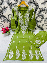 Small Sizes Modal Silk Kurta And Plazzo