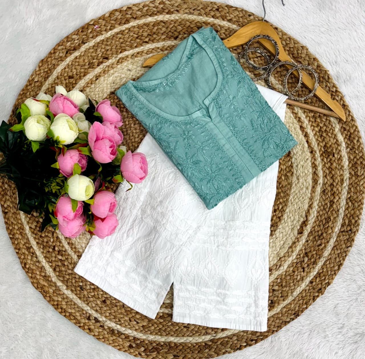 Ghaspatti Tone to tone Gala Daman kurti & Pant