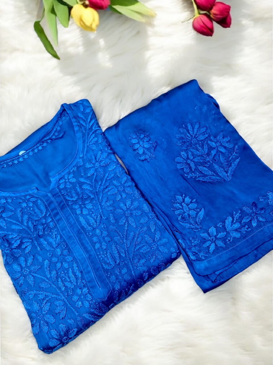 Modal Satin Super Soft Heavywork Co-ord Set