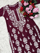 Heavy hand embroidery Modal Cotton Kurta