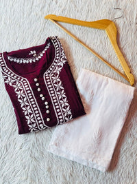 Rose Boota Modal Cotton Kurta With Plazo