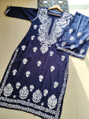 Rayon Flowers Embroidery Kurta and Plazzo