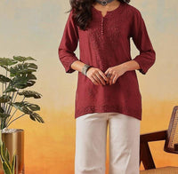 Chanderi Dyed Short Tops