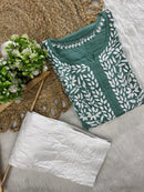 Rayon Long Chikan Kurtas